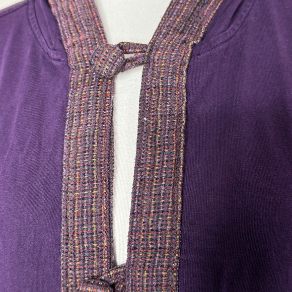 COVER CHARGE Cotton Knit Hooded Jacket SMALL Dk Purple USA Relaxed Fit Casual - Picture 3 of 9